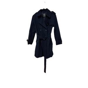 GAP Women’s Navy Belted Double Breasted Coat Small Petite